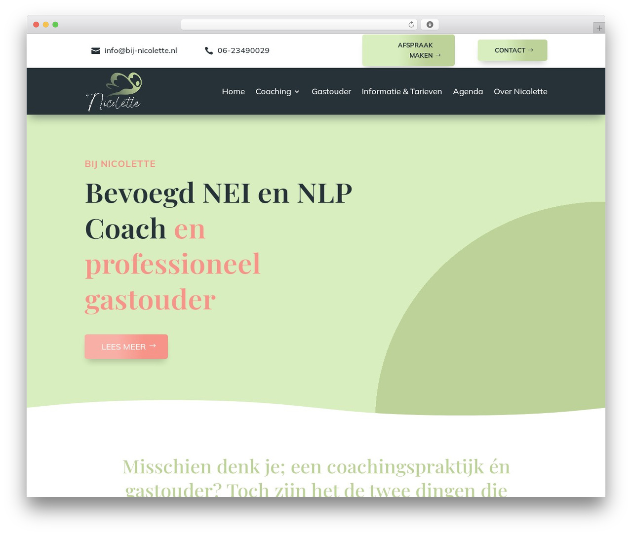 Divi WordPress theme - bij-nicolette.nl