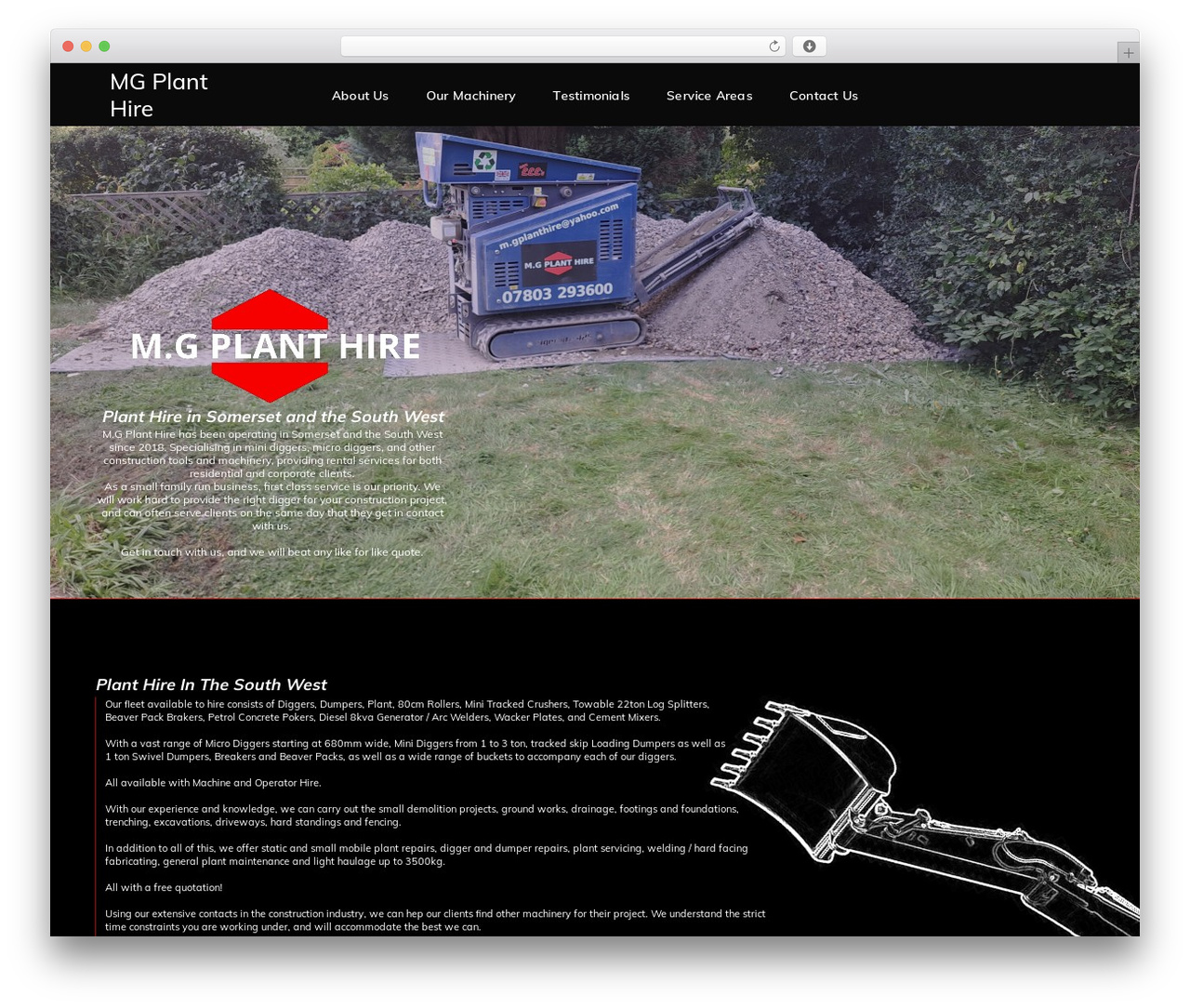 Pofo WordPress theme - mgplanthire.com