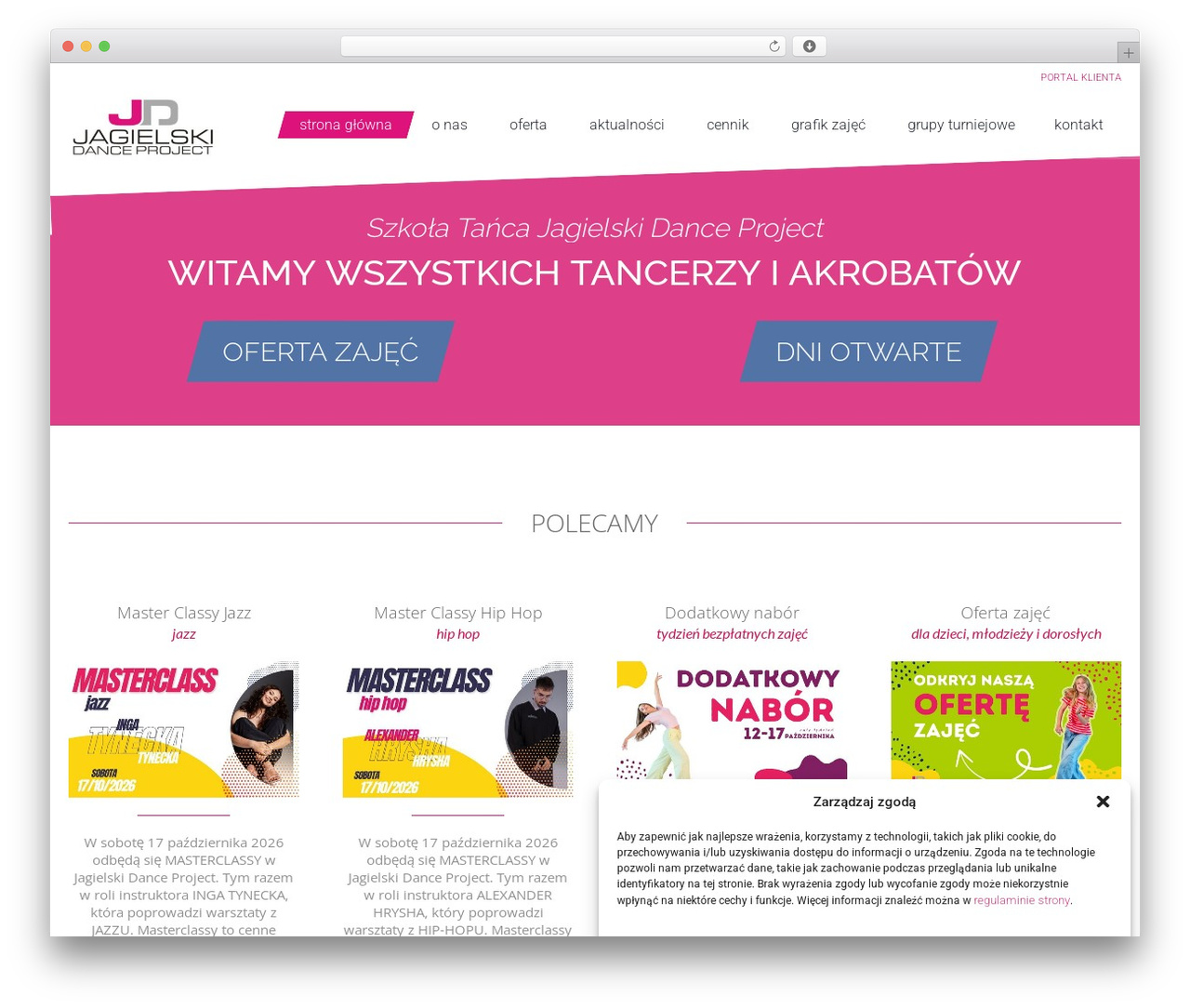WordPress theme Dance Studio - dancepro.pl