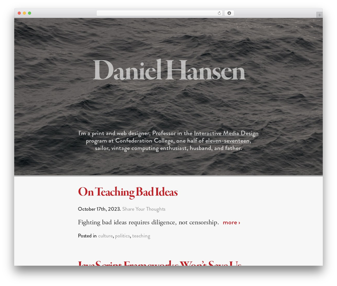 Daniel Hansen WordPress theme - danielhansen.ca Daniel Hansen WordPress theme - danielhansen.ca