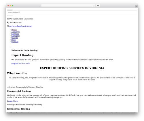 Ecoroofs theme WordPress - davis-roofing.net