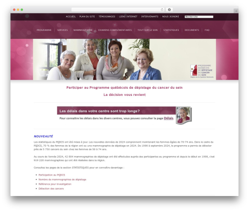 Symplex WordPress theme - depistagesein.ca