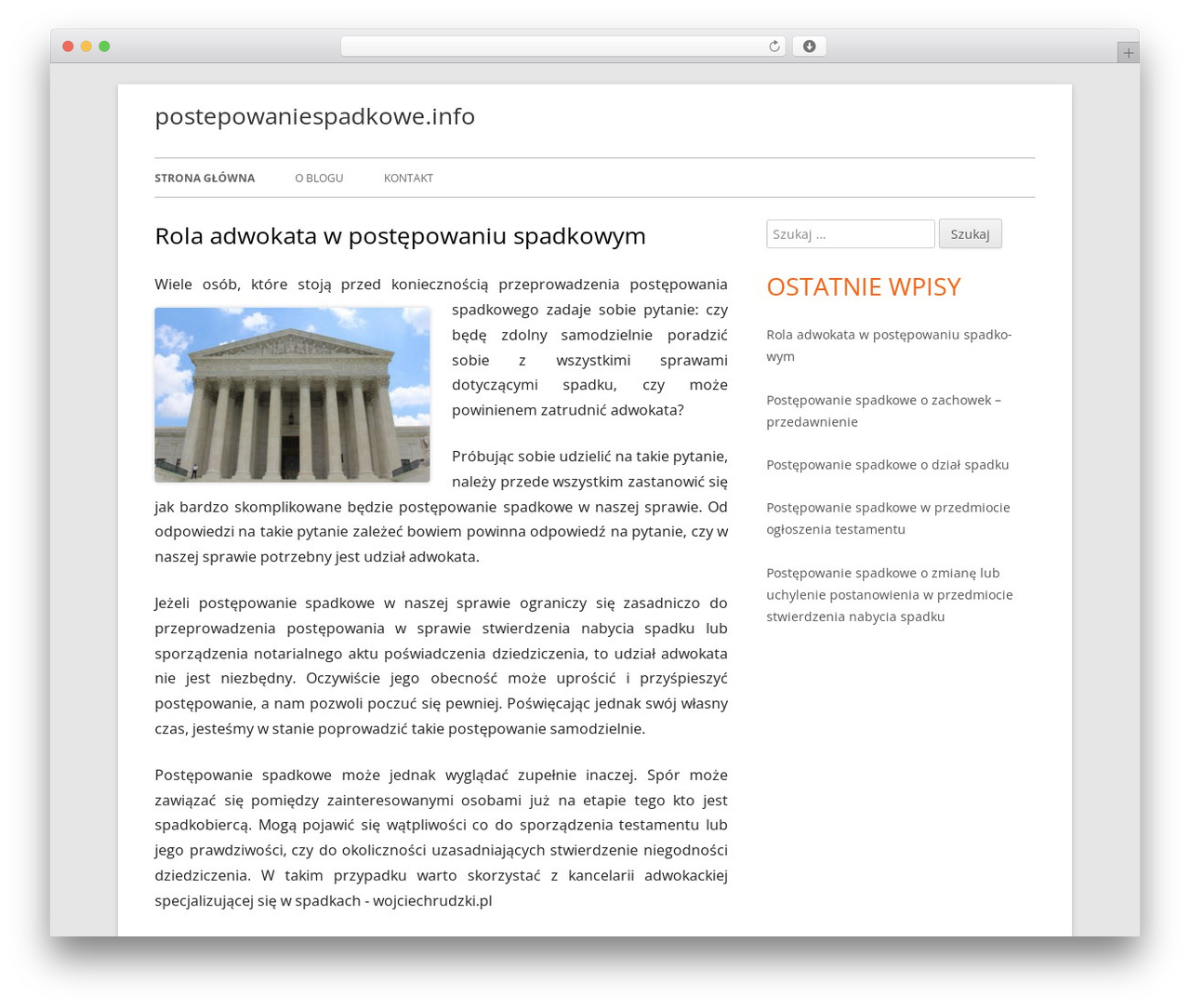 Tiny Framework free WP theme - postepowaniespadkowe.info