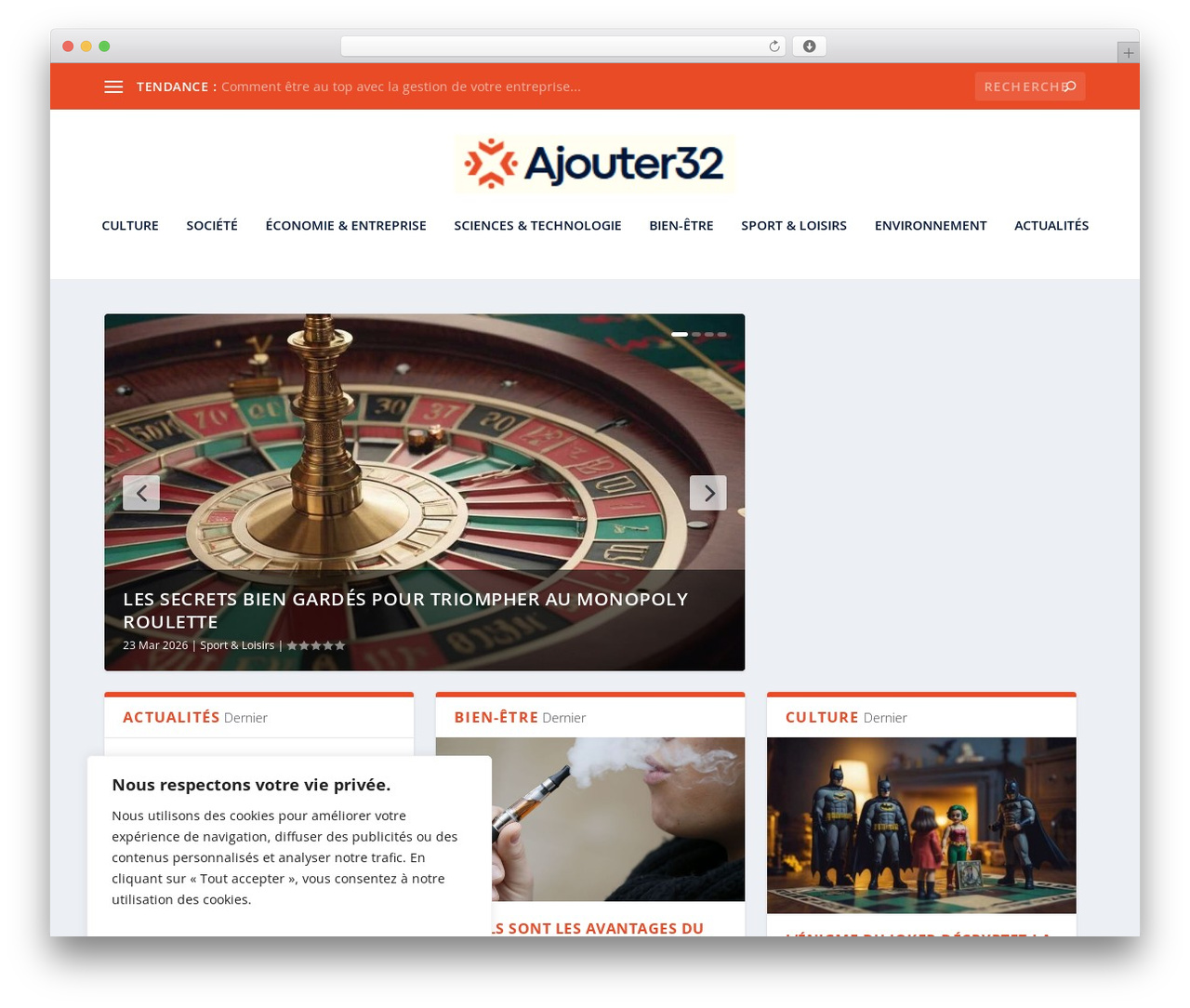 WordPress theme Extra - ajouter32.com WordPress theme Extra - ajouter32.com