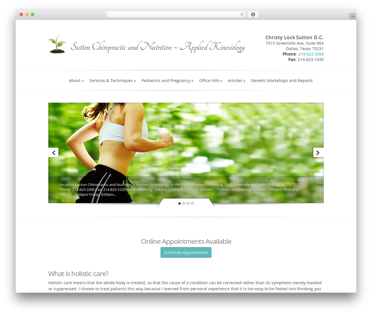 Evo premium WordPress theme - drsuttonchiropracticandnutrition.com