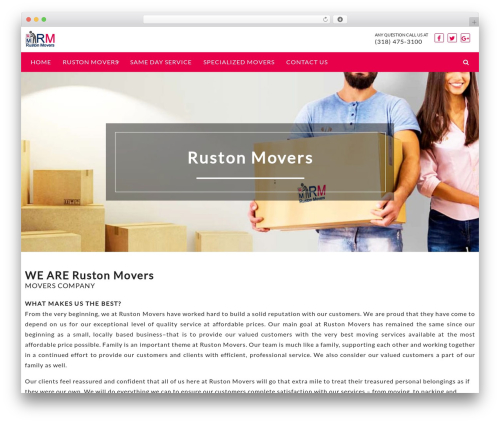 WordPress theme Movers - rustonmovers.com