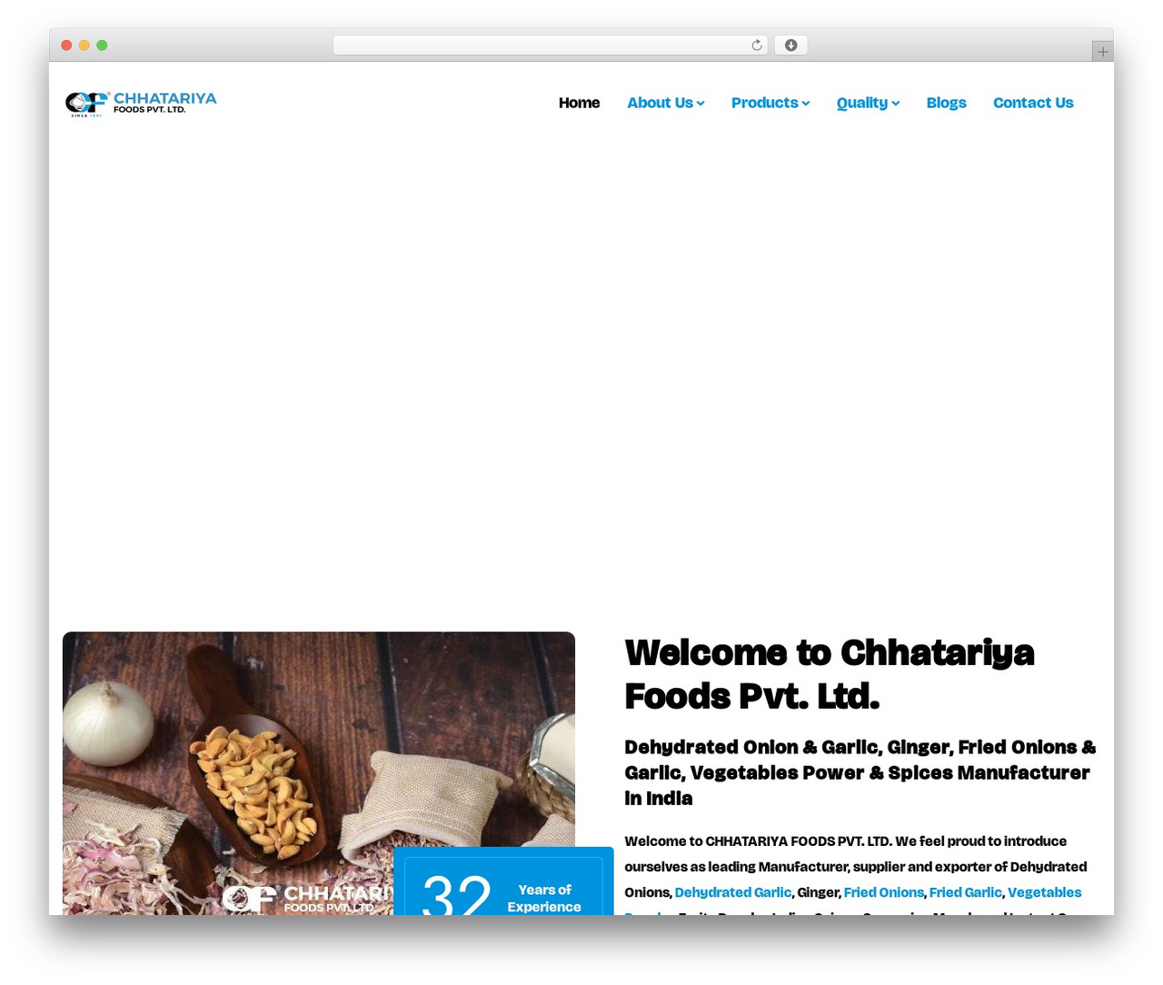 Gettree WordPress theme - chhatariyafoods.com