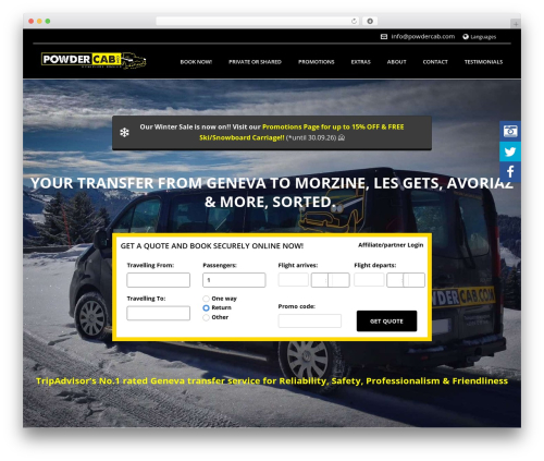 Jupiter top WordPress theme - powdercab.com