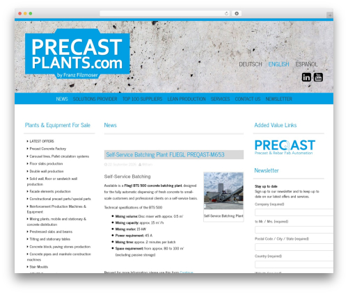 Reizend WordPress theme - precastplants.com