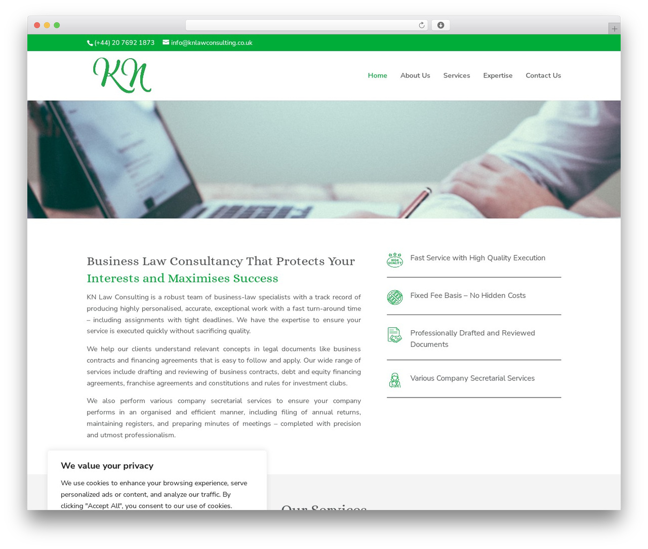 Divi theme WordPress - knlawconsulting.co.uk