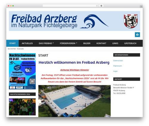 Gambit best WordPress theme - freibad-arzberg.de