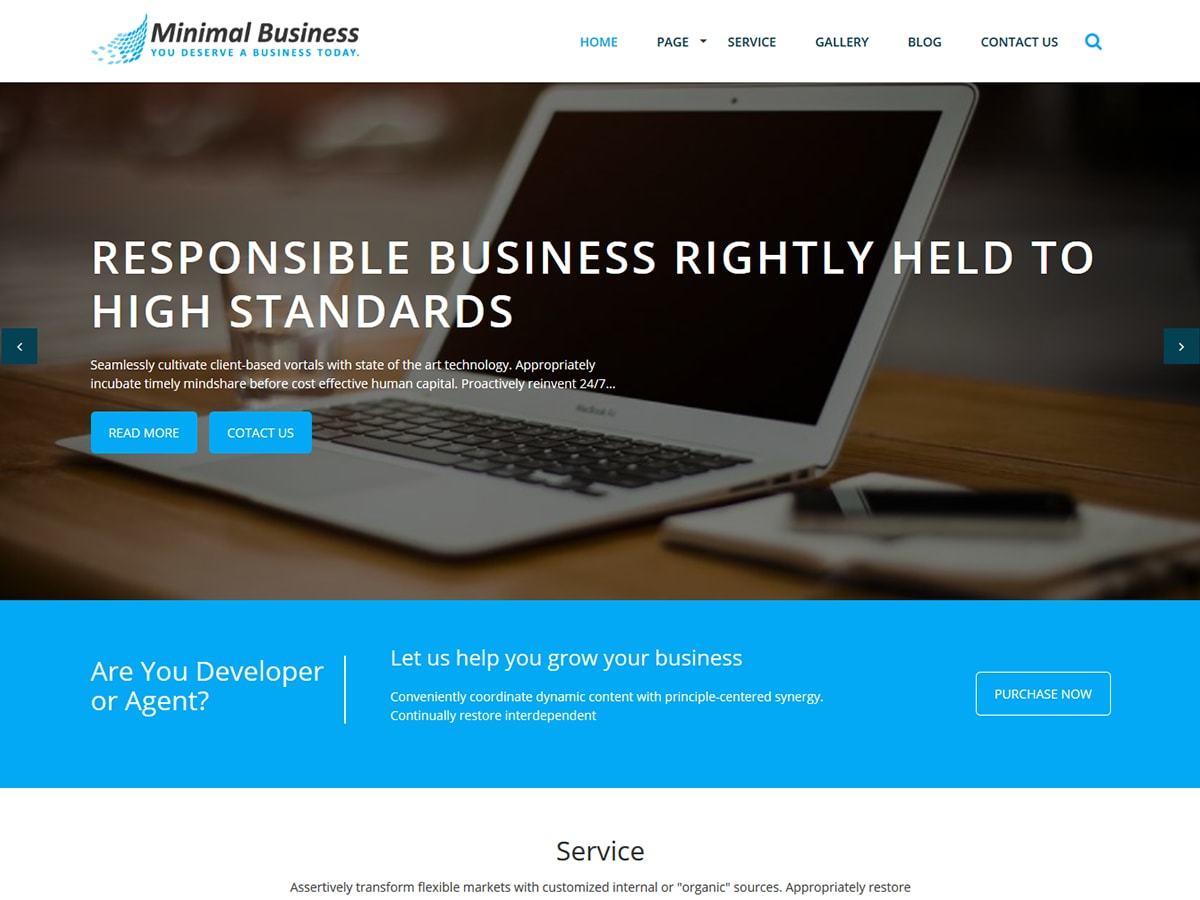 Minimal Business WordPress template for business