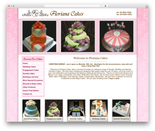 The HTML5 Reset Theme WordPress theme - florianacakes.com
