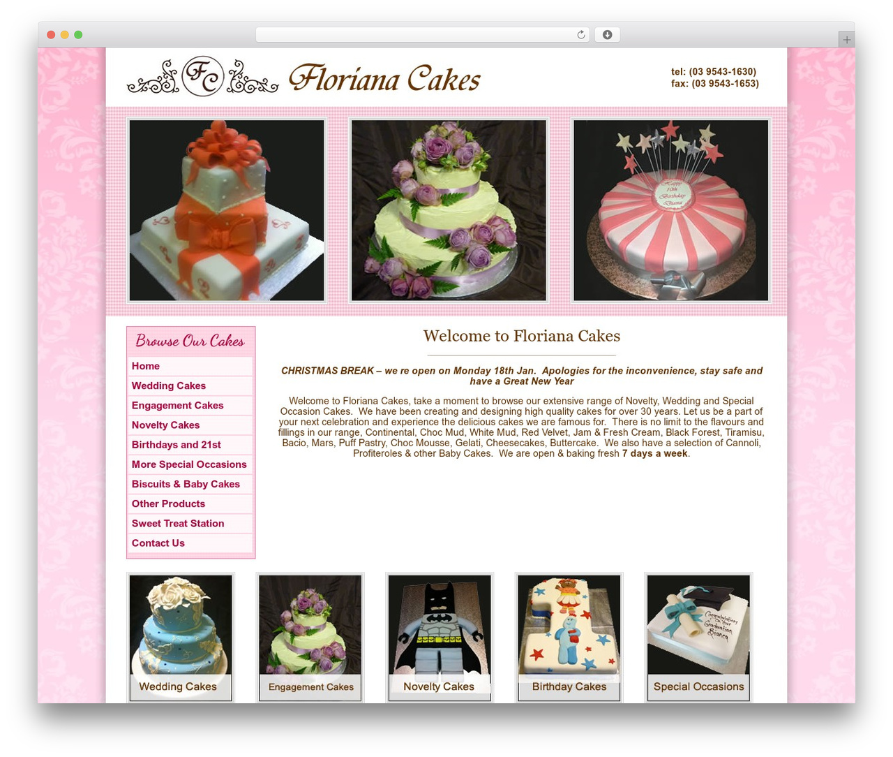 The HTML5 Reset Theme WordPress theme - florianacakes.com