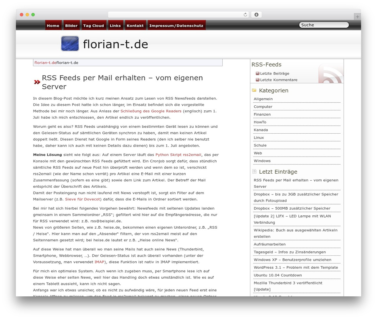 WordPress theme Classy - florian-t.de WordPress theme Classy - florian-t.de