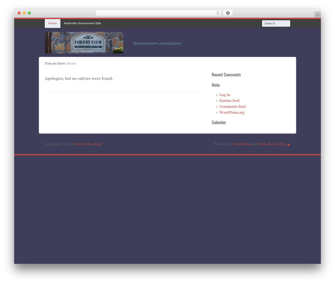 WP theme Path - forestviewpark.org