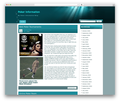 WordPress theme Under the Sea - pokerraces.com