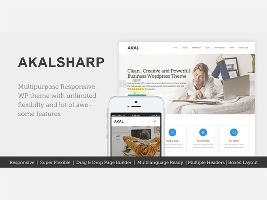 AkalSharp company WordPress theme