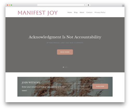 Divi theme WordPress - manifestjoy.com