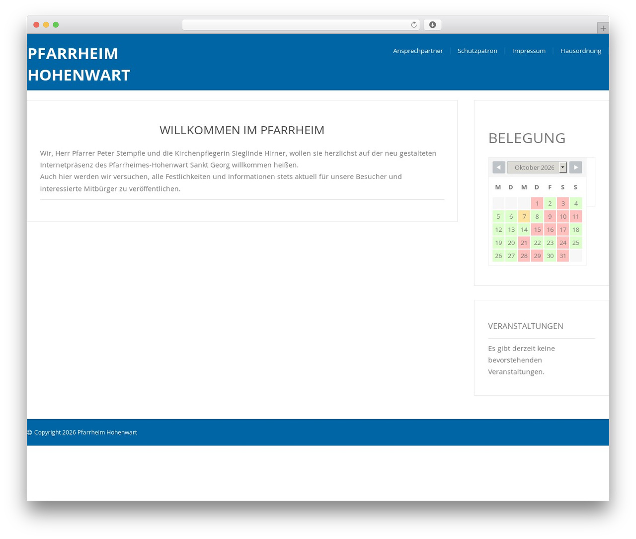 Modality free WordPress theme - pfarrheim-hohenwart.de