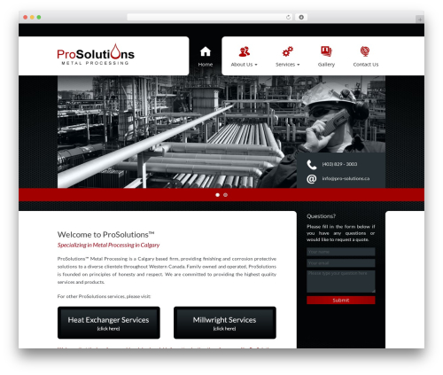 Pro Solutions WP theme - prosolutionsmetalprocessing.ca
