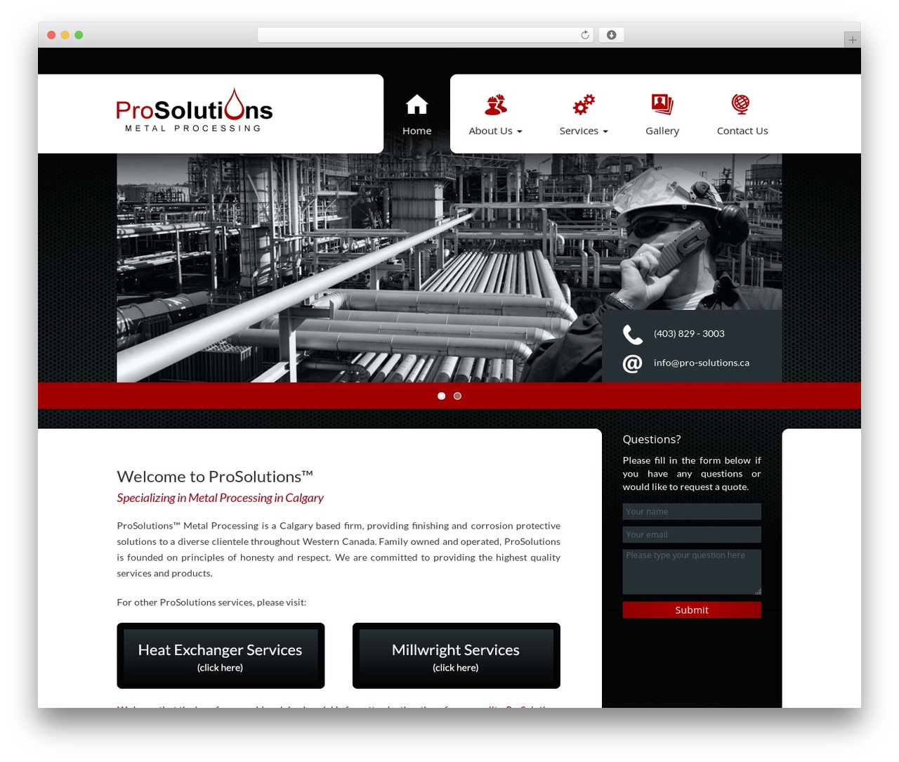 Pro Solutions WP theme - prosolutionsmetalprocessing.ca