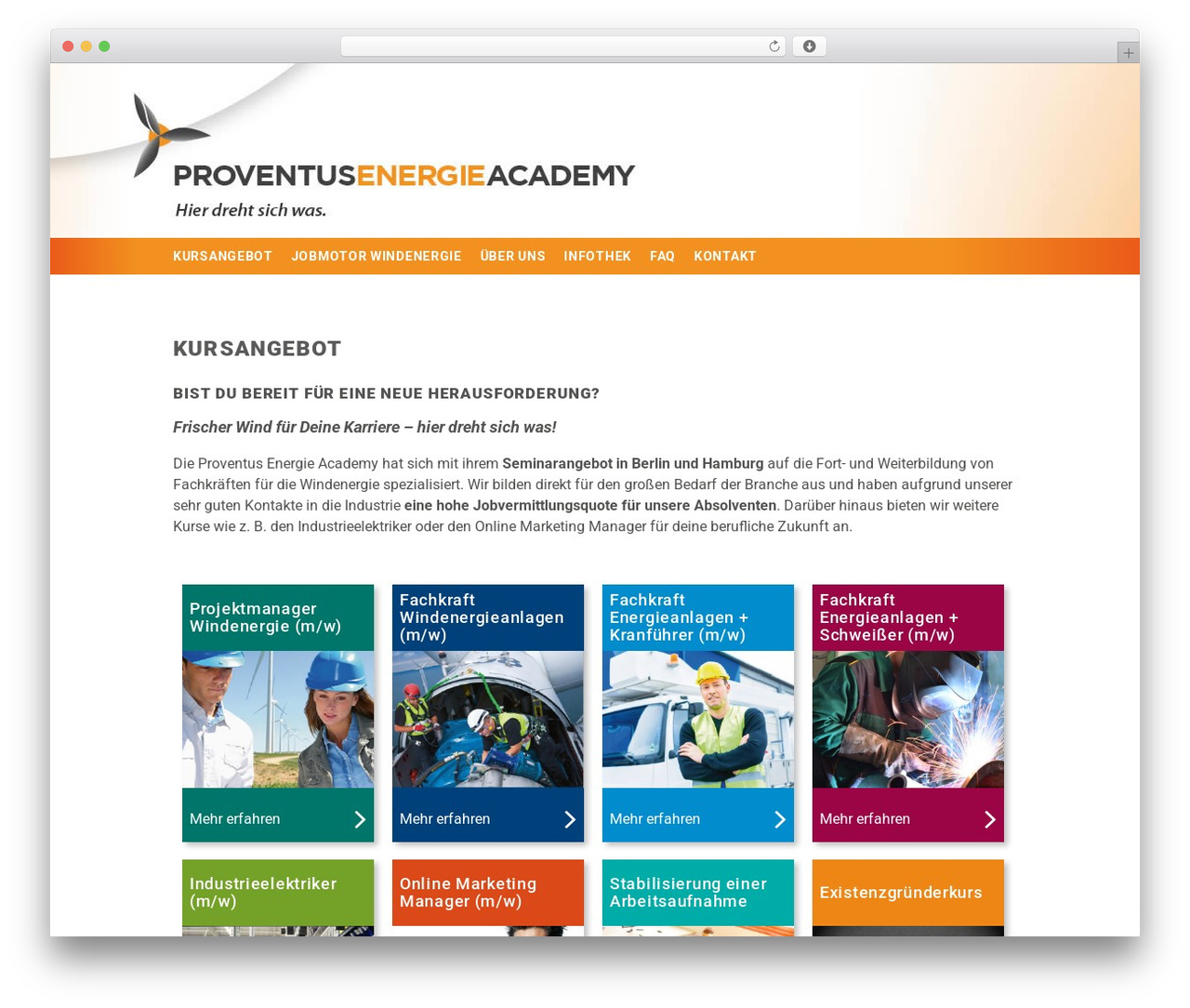 Responsive WordPress website theme - proventusacademy.com
