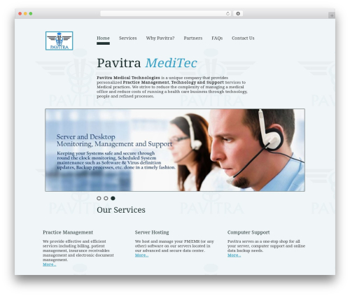Simpro WordPress theme design - pavitrameditec.com