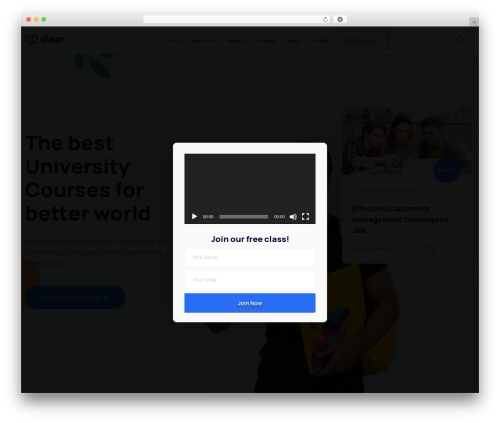 Theme WordPress Dlear - backtheme.com/university