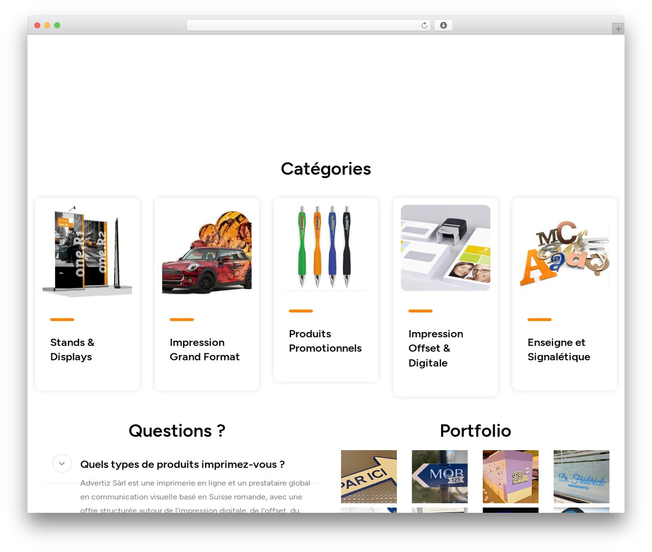 WordPress theme PrintSpace - advertiz.ch