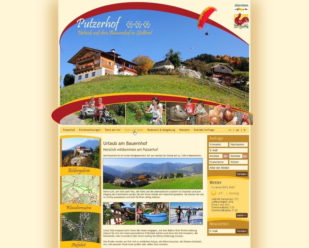 WordPress website theme Putzerhof WordPress website theme Putzerhof