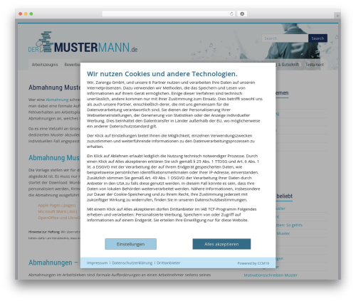 Musterdownload WordPress plugin - dermustermann.de/abmahnung-muster