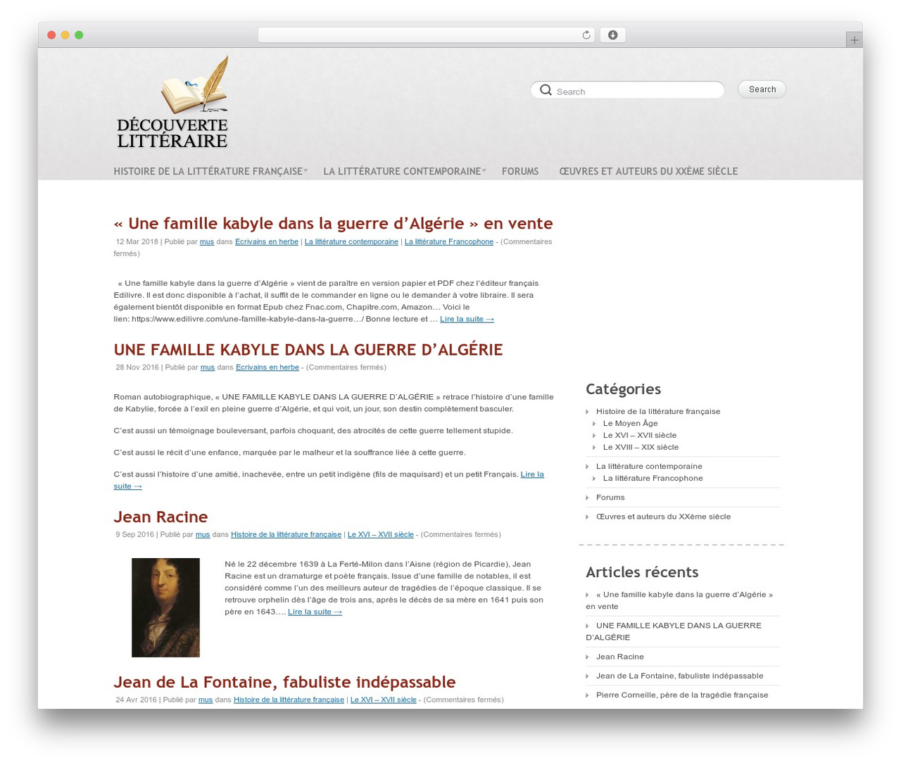 Delicate WordPress theme - decouverte-litteraire.com