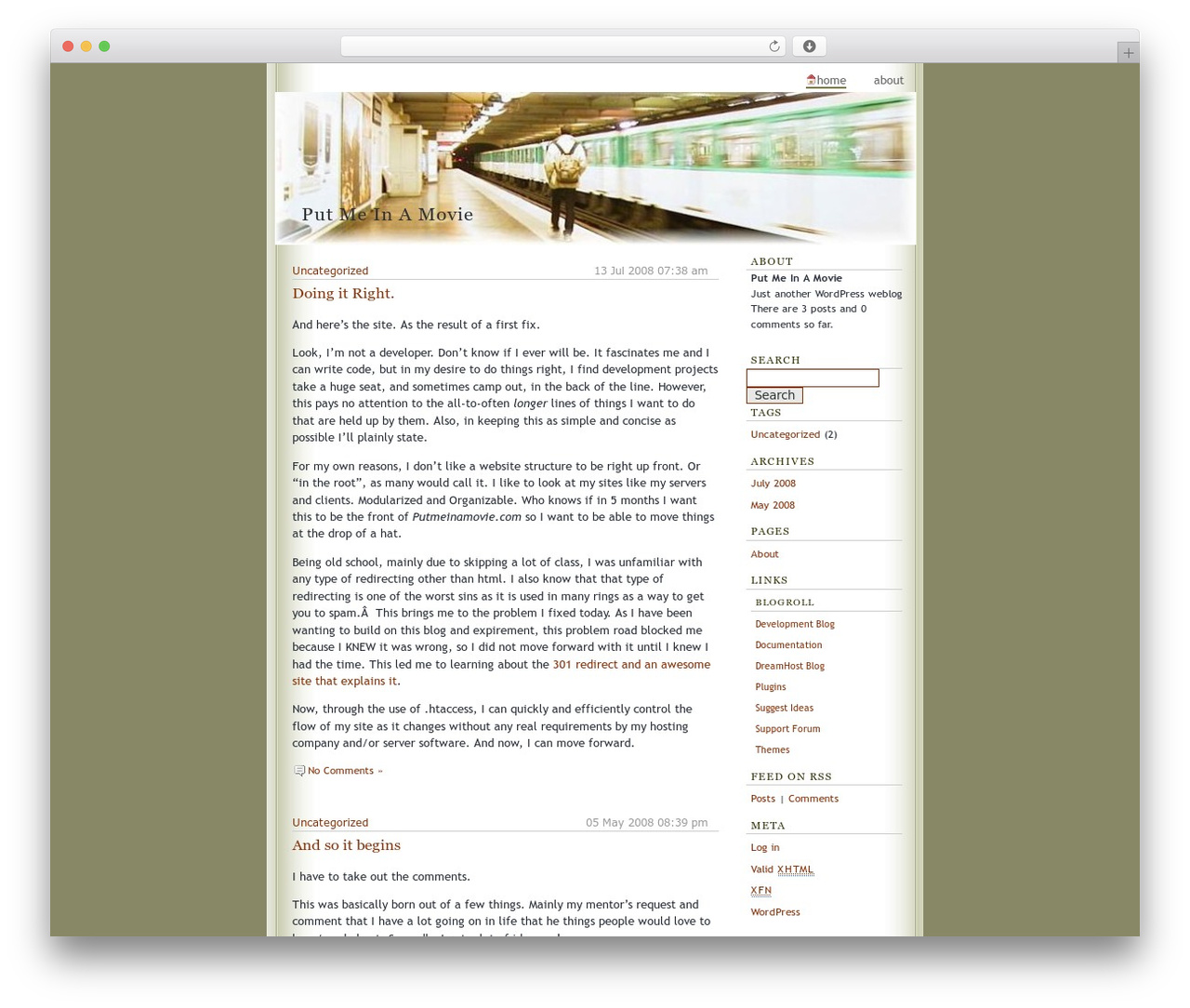FastTrack WordPress theme - putmeinamovie.com