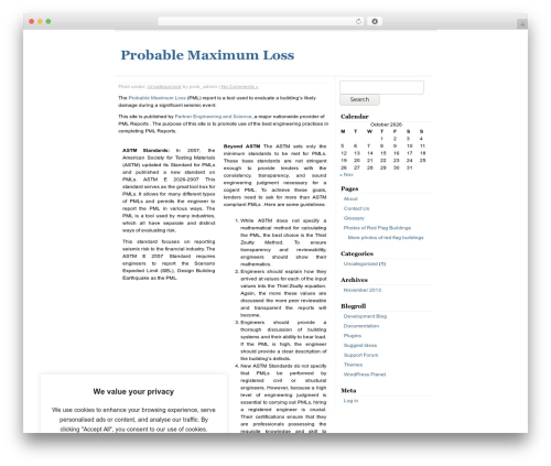 Gray Lines WordPress website theme - probablemaximumloss.com