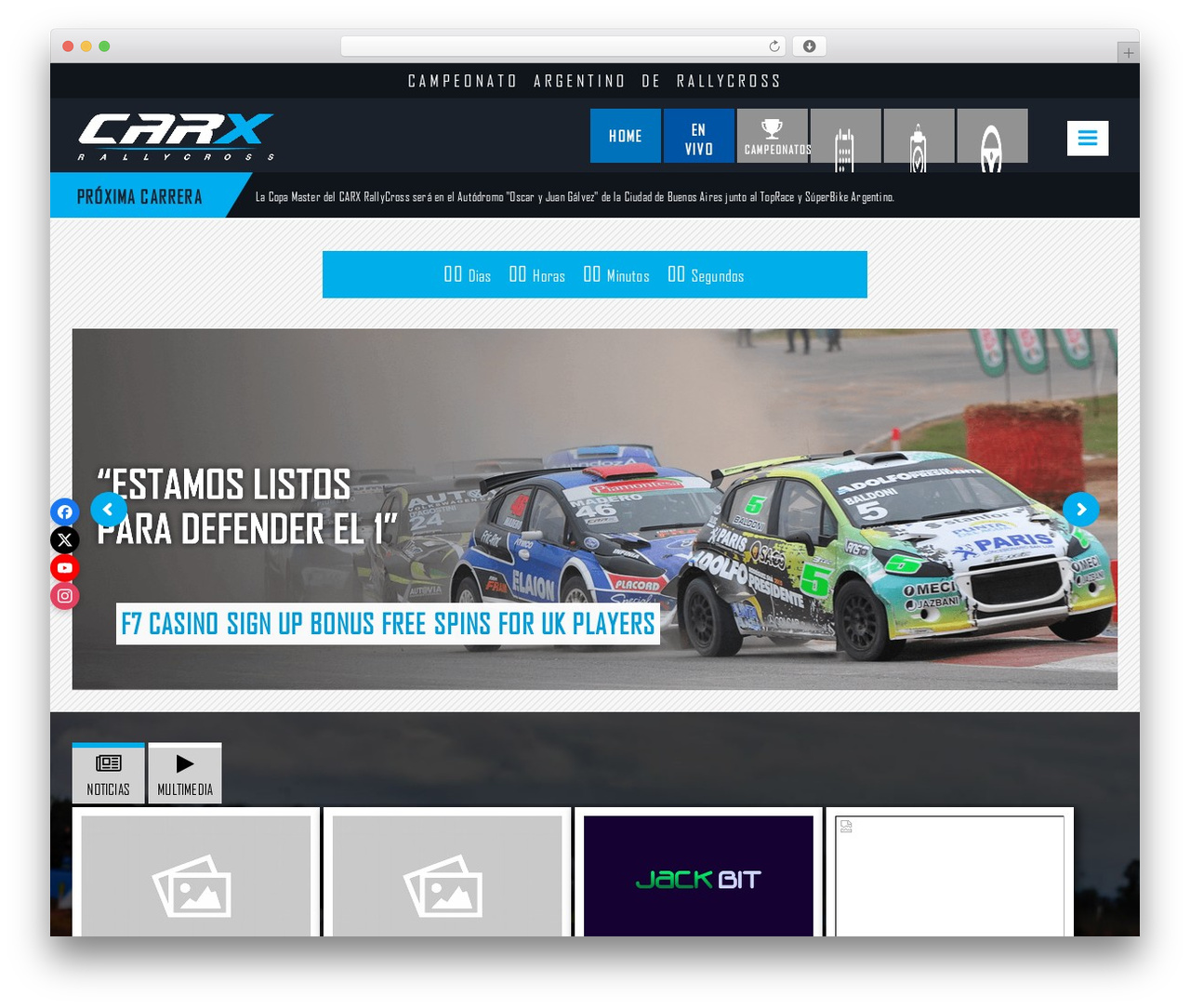 WordPress theme Ultimate Kickoff - carxrallycross.com
