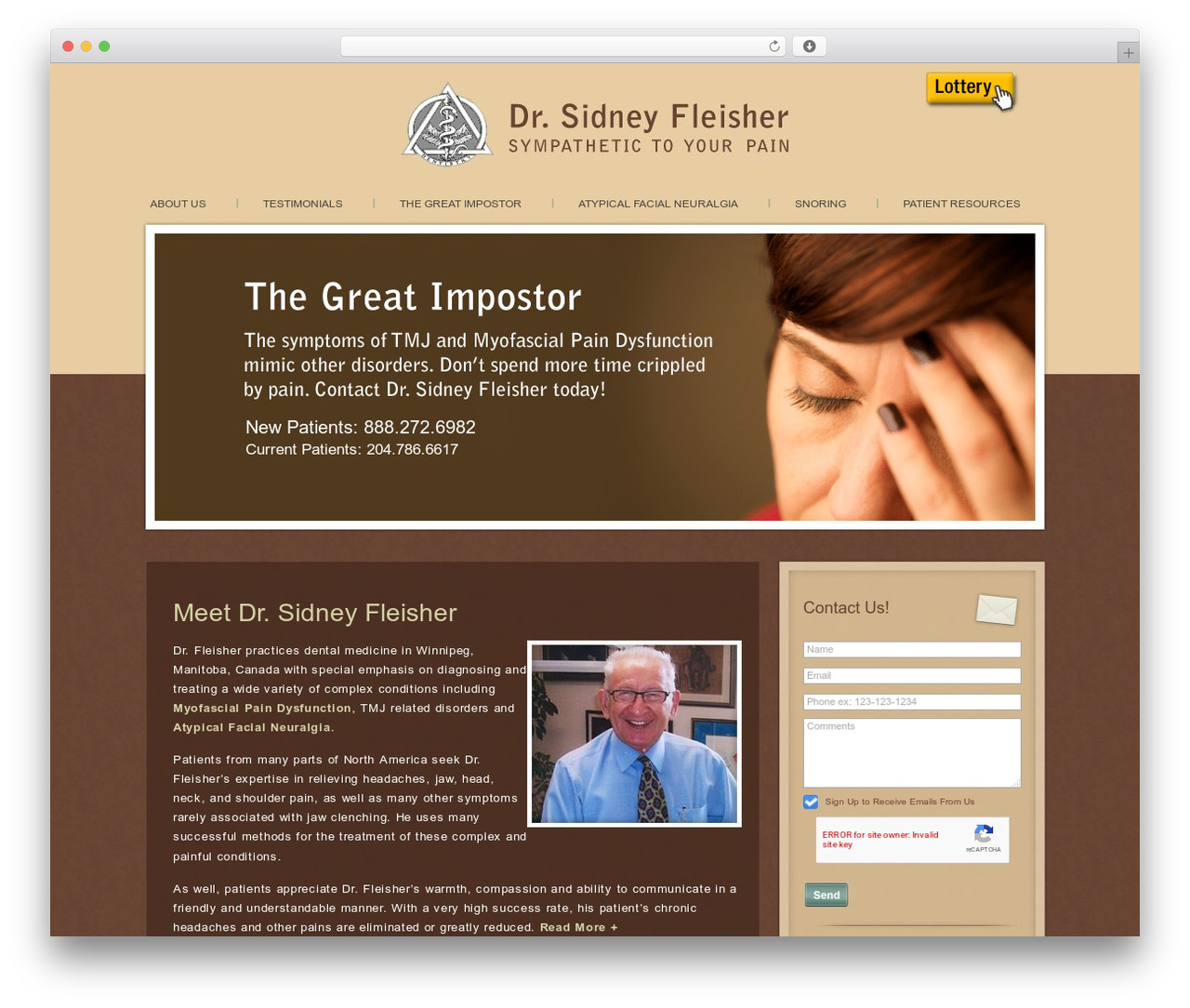 WordPress website theme Dr. Fleisher - drtmjwinnipeg.com