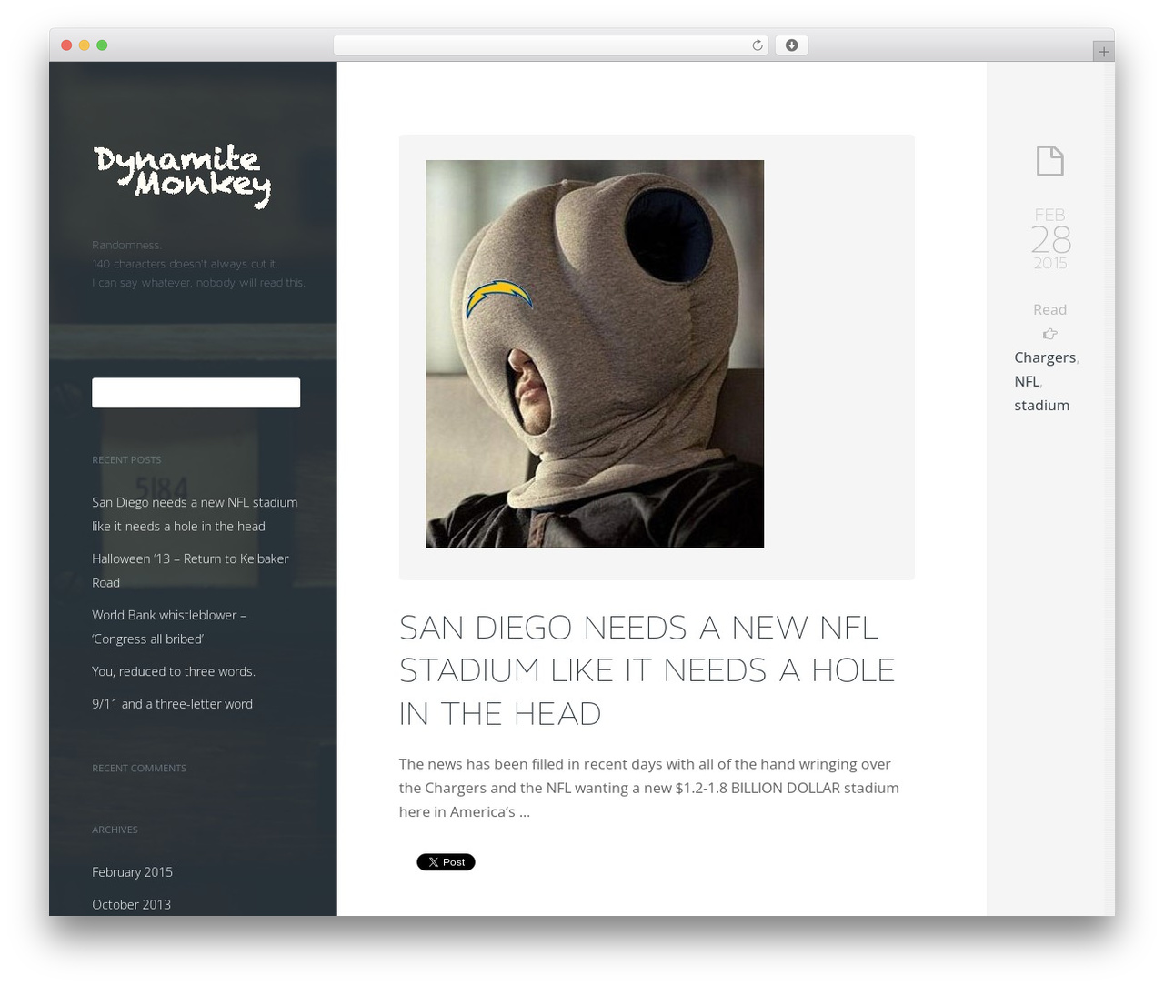 Captain WordPress theme - dynamitemonkey.com