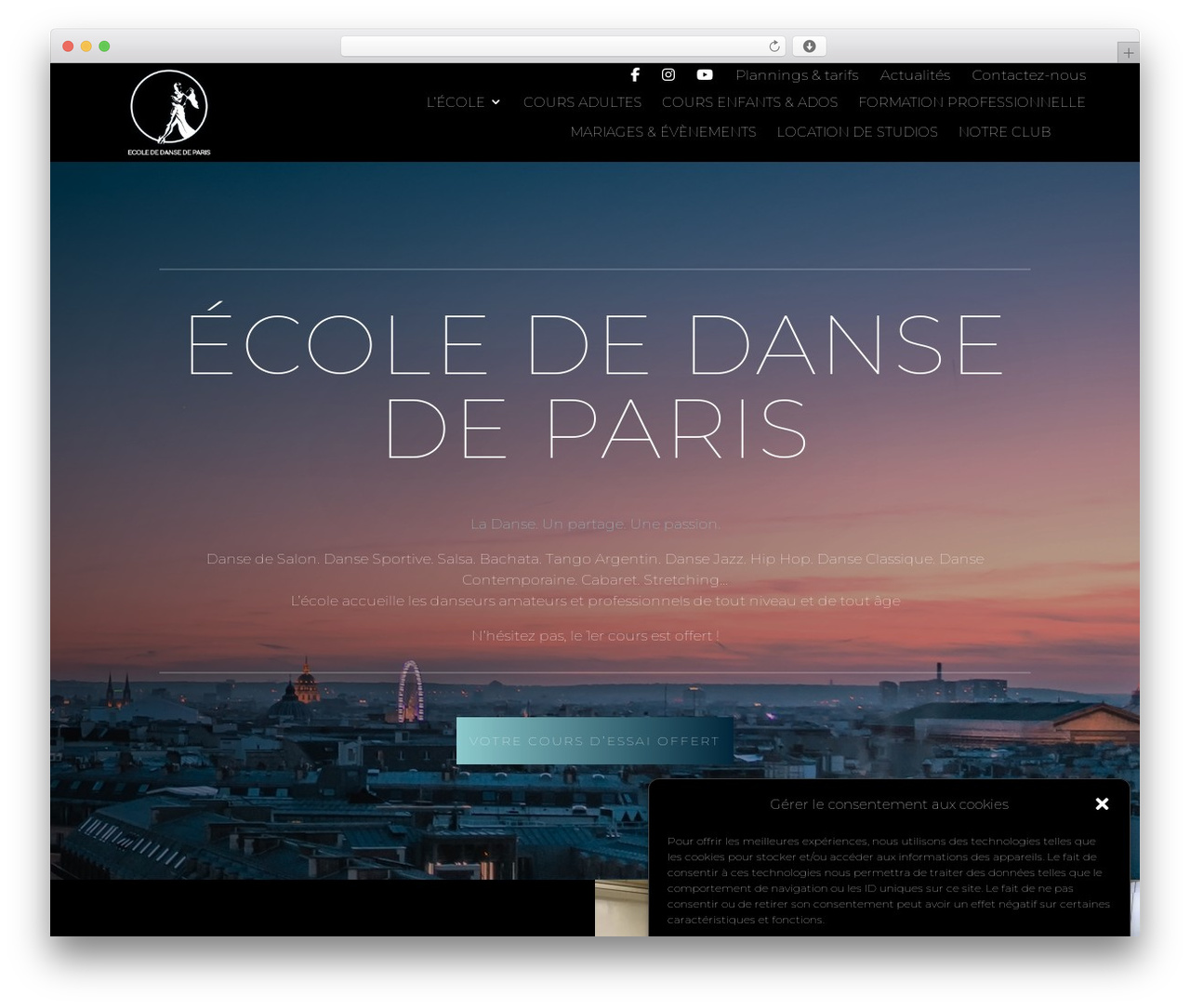 Divi theme WordPress - danse-a-paris.com