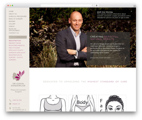 Gavin Sandercoe Site WordPress theme - drgavinsandercoe.com.au