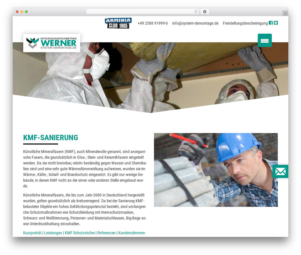 Werner WordPress theme - kmf-sanierung.de