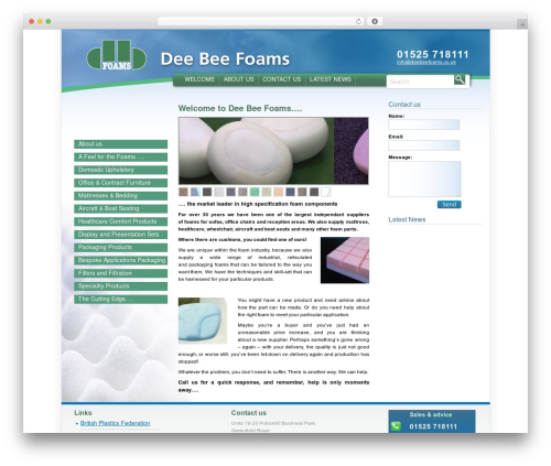 WordPress theme Phew - deebeefoams.co.uk