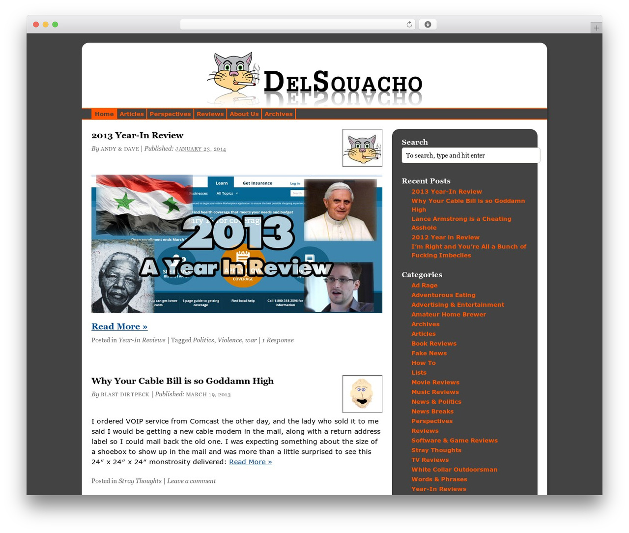 DelSquacho Default theme WordPress - delsquacho.com/blog