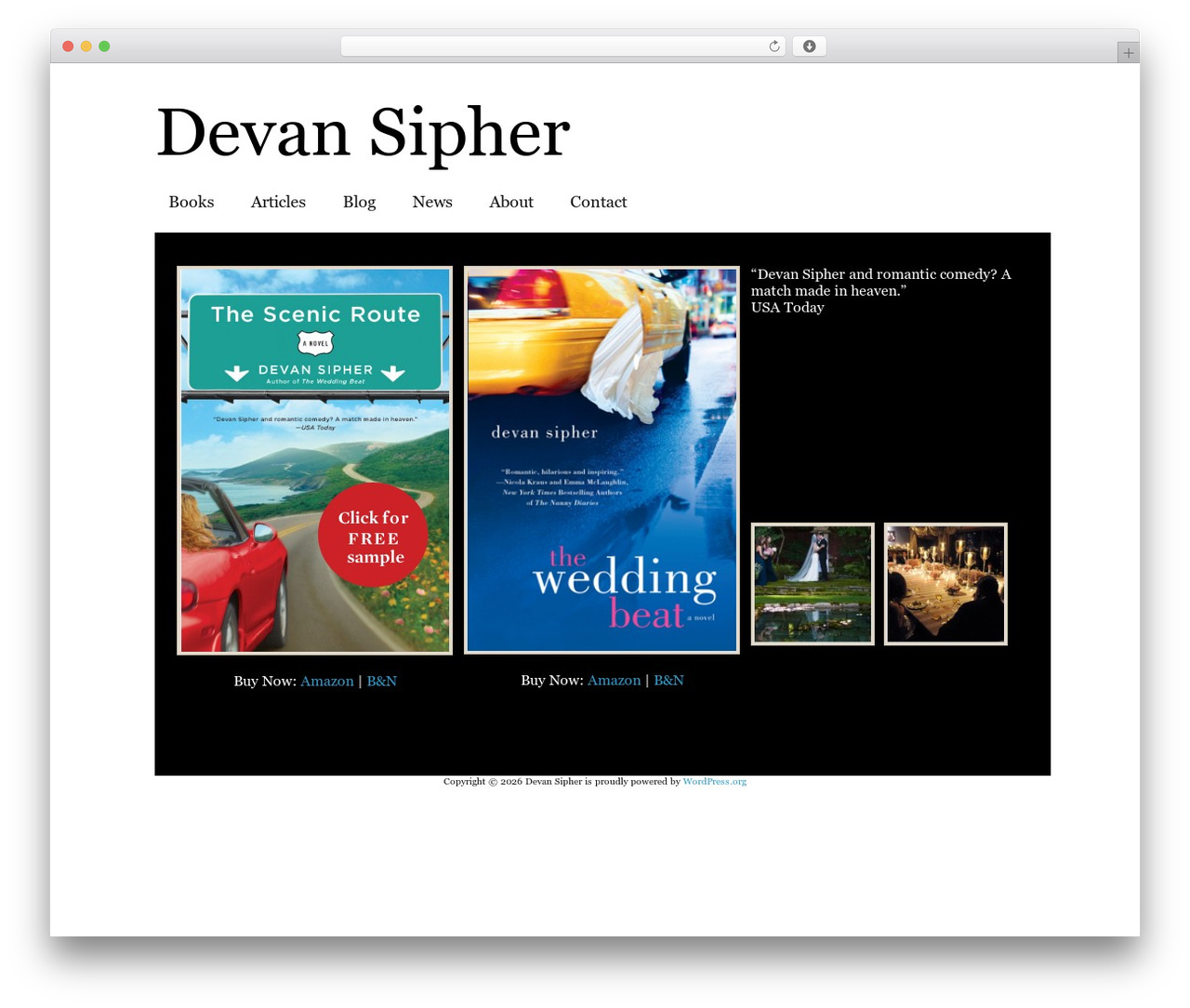 Devan Sipher WP theme - devansipher.com