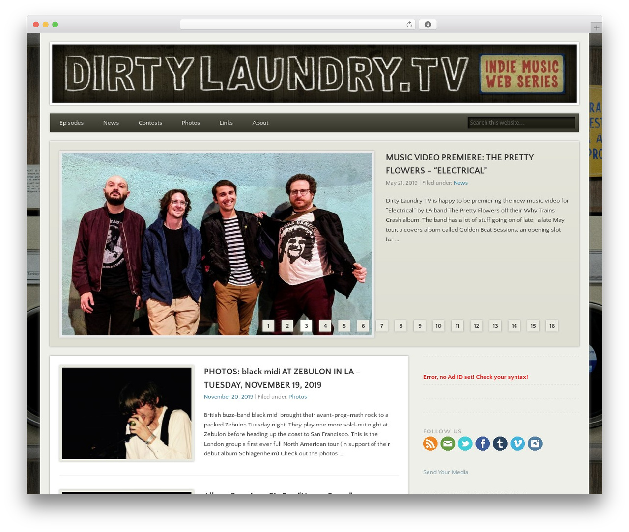 Esplanade WordPress website theme - dirtylaundry.tv