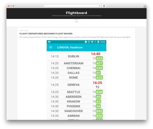Touch WordPress website theme - flightboard.top