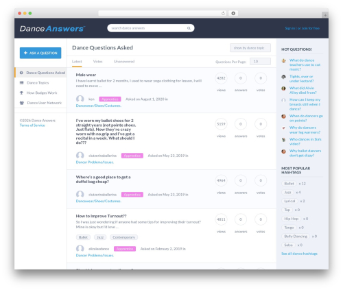 QAEngine best WordPress theme - danceanswers.com