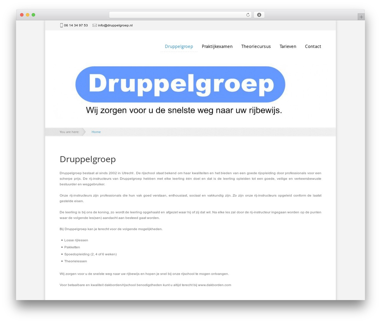 Theme WordPress DrivingSchool - druppelgroep.nl Theme WordPress DrivingSchool - druppelgroep.nl