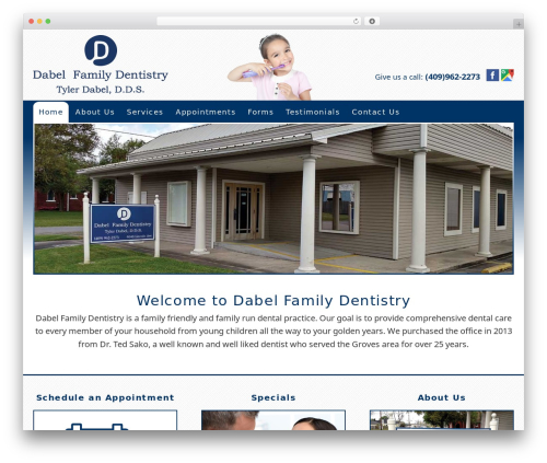 Ally premium WordPress theme - dabelfamilydentistry.com