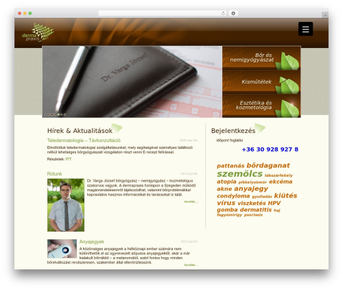 Dermapraxis WordPress theme - dermapraxis.hu